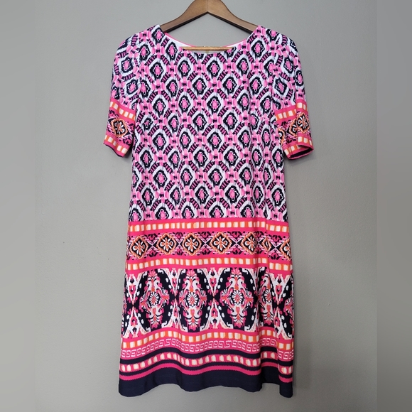 eliza j print jersey shift dress Eliza J | Dresses | Eliza J Jersey Shift Dress Floral Half Sleeve Back Zipper Ej6m2466 Womens 2p
